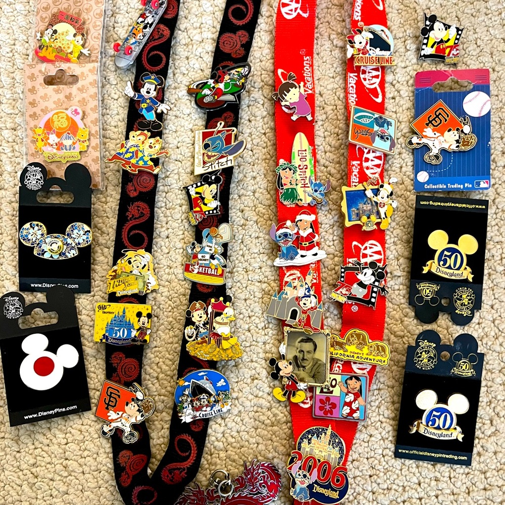 Assorted Disney collector trading pins